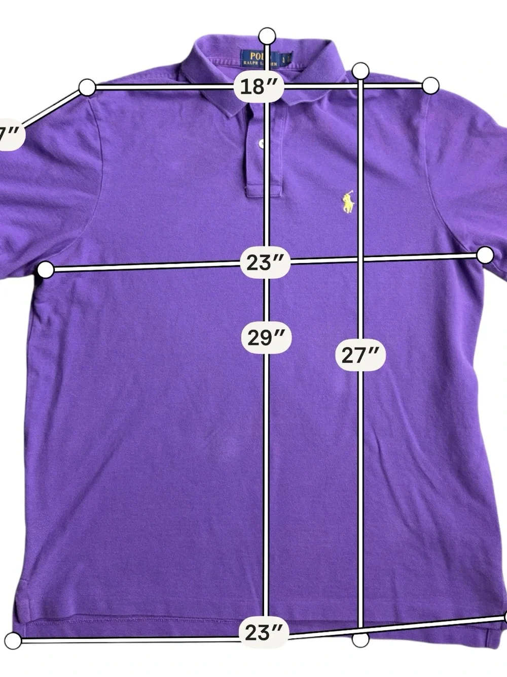 Polo Ralph Lauren Men’s L Purple Classic Fit Mesh Polo Shirt Yellow Pony Cotton